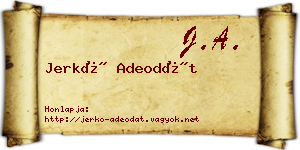 Jerkó Adeodát névjegykártya